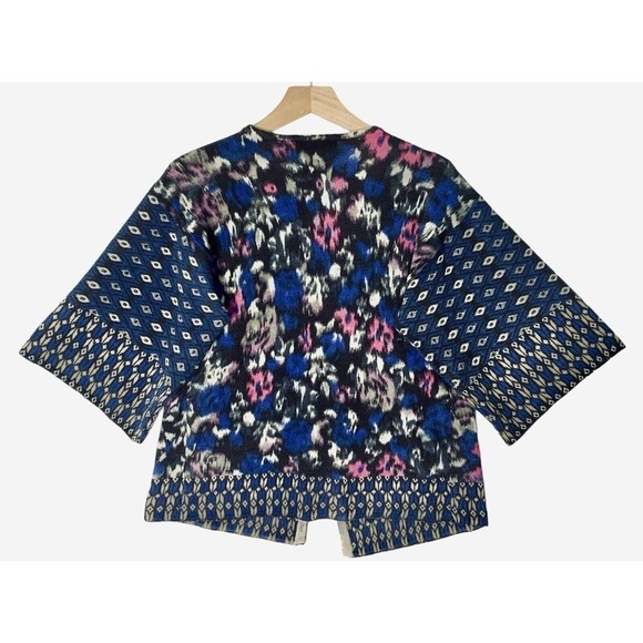 Guinevere Open Front Cardigan Sweater 3/4 Wide Sleeve 100% Merino Wool Casual - Picture 12 of 13